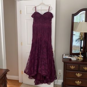 Andrea & Leo Couture Purple Lace Gown
